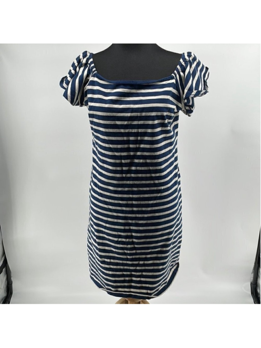 Lauren Ralph Lauren striped dress cotton nautical short sleeve off the shoulder